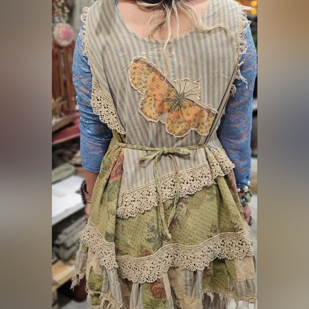 RB16 Butterfly shirt dress Patchwork with Butterfly Detail One Size
